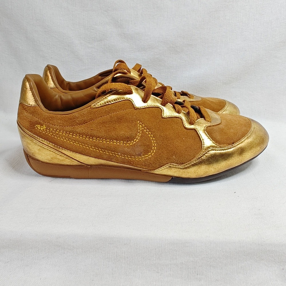 Nike Sprint Sister Sneakers Gold Brown Suede Metallic Low Top 314448-221 6.5 - Picture 2 of 9